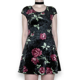 vintage velvet rose babydoll dress (s)