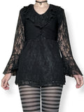 vintage victorian goth ruffle top / mini dress (l-xl)