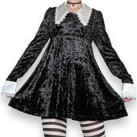 witchy crushed velvet babydoll dress (m)
