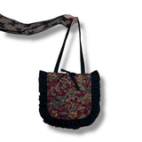 paisley corduroy quilted tote bag