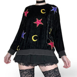 vintage celestial velvet sweatshirt (m-l)