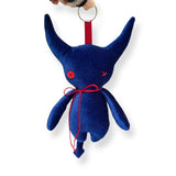 blue velveteen imp keychain