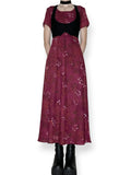 witchy autumn floral 90s tea dress (m-l)