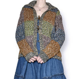 vintage earthy patchwork cardigan (l-xl)