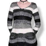 y2k striped micro mini sweater dress / tunic top (s-m)