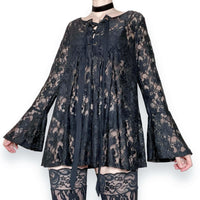 sheer black lace babydoll dress (m-l)