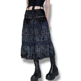 dark arts shimmery y2k midi skirt (m)