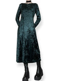 vintage emerald velvet tea dress (s-m)