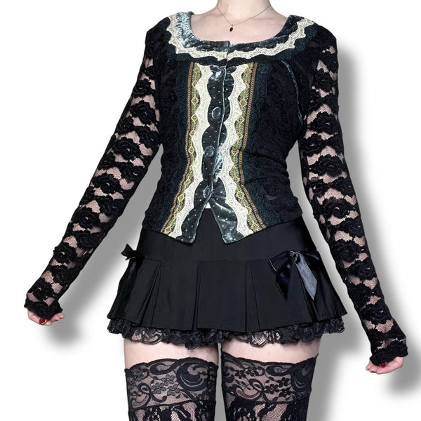 y2k whimsigoth lace top (m-l)