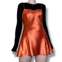 pumpkin patch vintage satin slip dress (s)