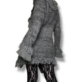 y2k fuzzy knit cardigan (m)
