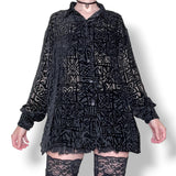 vintage silk blend velvet burnout shirt (m-l)