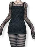 sheer beaded netted top (m)