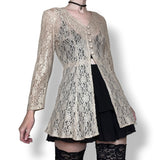 vintage 90s antique lace overlay top (s-m)
