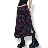 vintage vampy floral midi skirt (l)