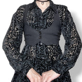vintage silk blend velvet burnout shirt (m-l)