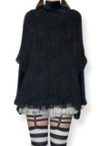 witchy knit ruffle poncho top (m)