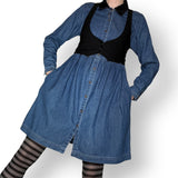 vintage denim babydoll dress (s-m)