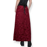 vintage velvet floral embossed maxi skirt (s-m)