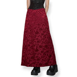 vintage velvet floral embossed maxi skirt (s-m)