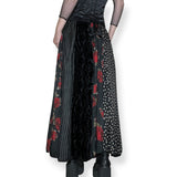 vintage 90s romantic goth silk maxi skirt