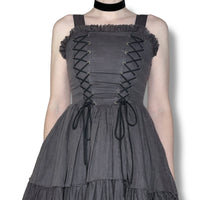 gothic lolita corset laced mini dress (xs-s)