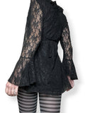 vintage victorian goth ruffle top / mini dress (l-xl)