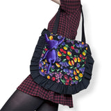 fruit jam quilted frilly tote