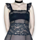 goth nymph sheer lace slip dress (l)