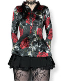 y2k gothic rose satin top (s-m)
