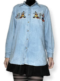 vintage halloween scarecrow cotton denim shirt (m-l)