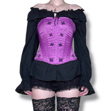 y2k satin orchid corset top (s)
