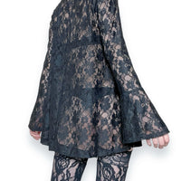 sheer black lace babydoll dress (m-l)