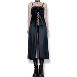 vintage gothic milkmaid satin slip gown (s)