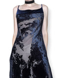 vintage 90s/y2k dark whimsigoth velvet burnout maxi dress (s-m)