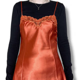 pumpkin patch vintage satin slip dress (s)