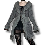 y2k fuzzy knit cardigan (m)
