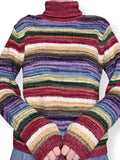 vintage autumn striped cotton turtleneck sweater (m)