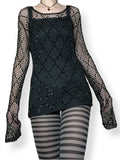 sheer beaded netted top (m)