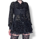 vintage silk blend velvet burnout shirt (m-l)