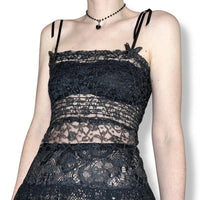 sheer lace butterfly mini dress (m)