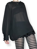 vintage 80s gothic sheer top (os)