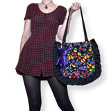 fruit jam quilted frilly tote