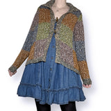 vintage earthy patchwork cardigan (l-xl)