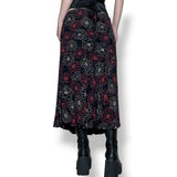 vintage vampy floral midi skirt (l)