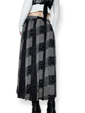 vintage goth patchwork maxi skirt (m-l)