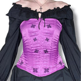 y2k satin orchid corset top (s)