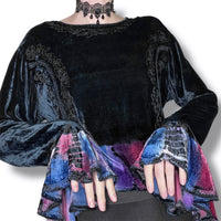 velvet whimsigoth vintage corset laced top (m-l)