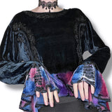 velvet whimsigoth vintage corset laced top (m-l)