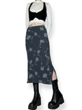 vintage gloomy floral midi skirt (s)